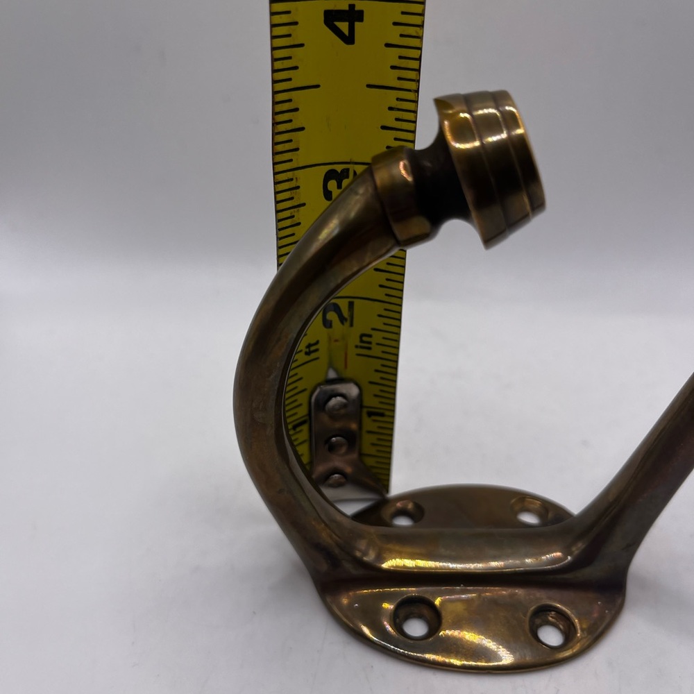 Vintage Upper Deck Handcrafted Brass Double Coat & Hat Hook - Picture 8 of 8